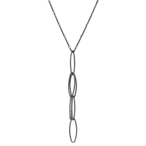 Ashley Schenkein Diamond Cut Drop Necklace | Oxidized Sterling Silver | $80