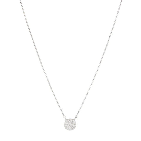 Ashley Schenkein Pavé CZ Disc Necklace | Sterling Silver | $58