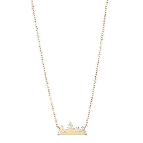 Ashley Schenkein White Topaz Mountain Necklace | 18k Gold Vermeil | $110