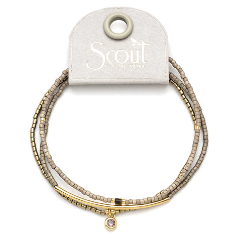 Scout Tonal Chromacolor Miyuki Trio W/ Charm | Pewter/Gold | $24