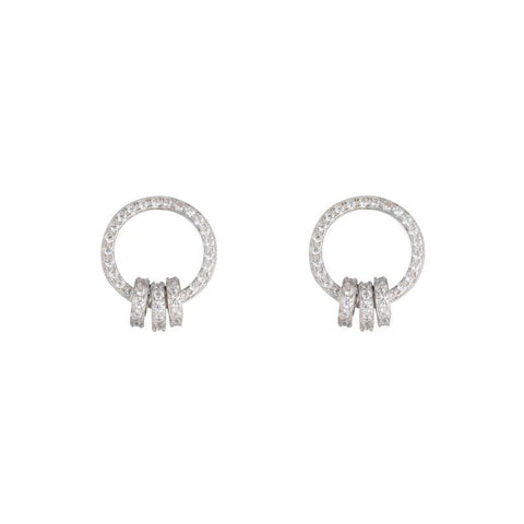 Ashley Schenkein Pavé Circle With Rings Studs | Sterling Silver | $68