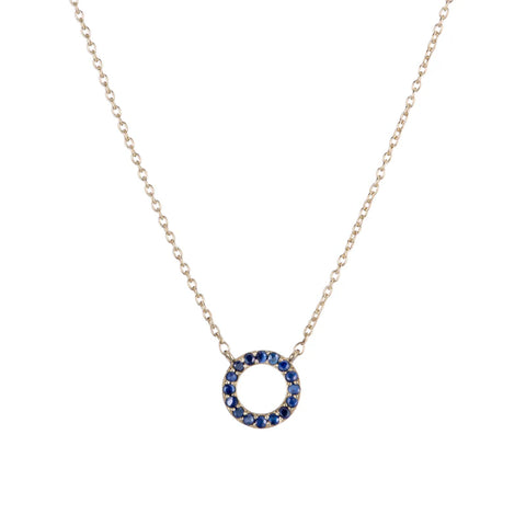 Ashley Schenkein Sapphire Pavé Open Circle Necklace | 18k Gold Vermeil | $115