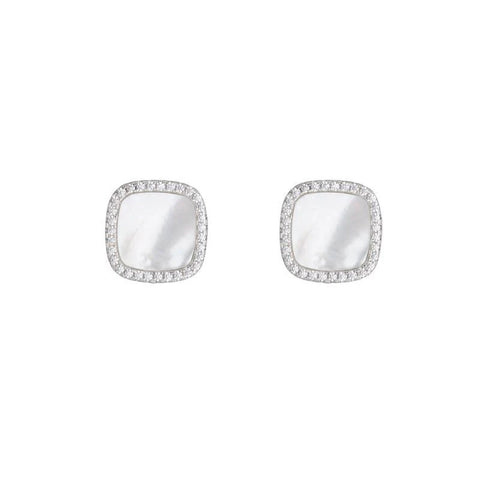 Ashley Schenkein Pavé Mother Of Pearl Studs | Sterling Silver | $78