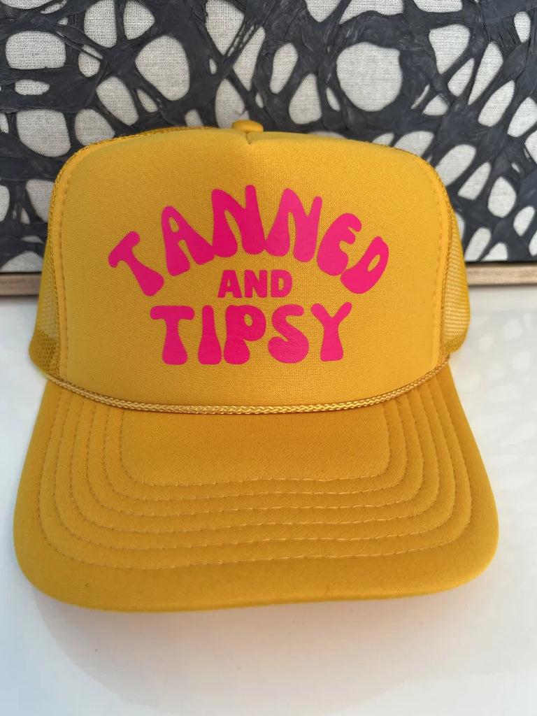 Arnie and Ollie Trucker | Yellow Raspberry Tanned & Tipsy | Hats | $36