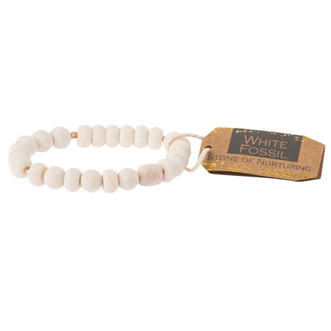 Scout Stone Stacking Bracelet | White Fossil | $16