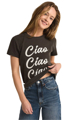 Z Supply Ciao Classic Tee | Black Sand | $42