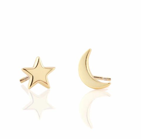 Kris Nations Stud | Star & Moon Gold | Earrings | $40