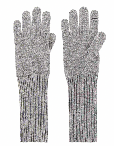 White + Warren Cashmere Long Texting Glove | Grey Heather | Gloves | $48