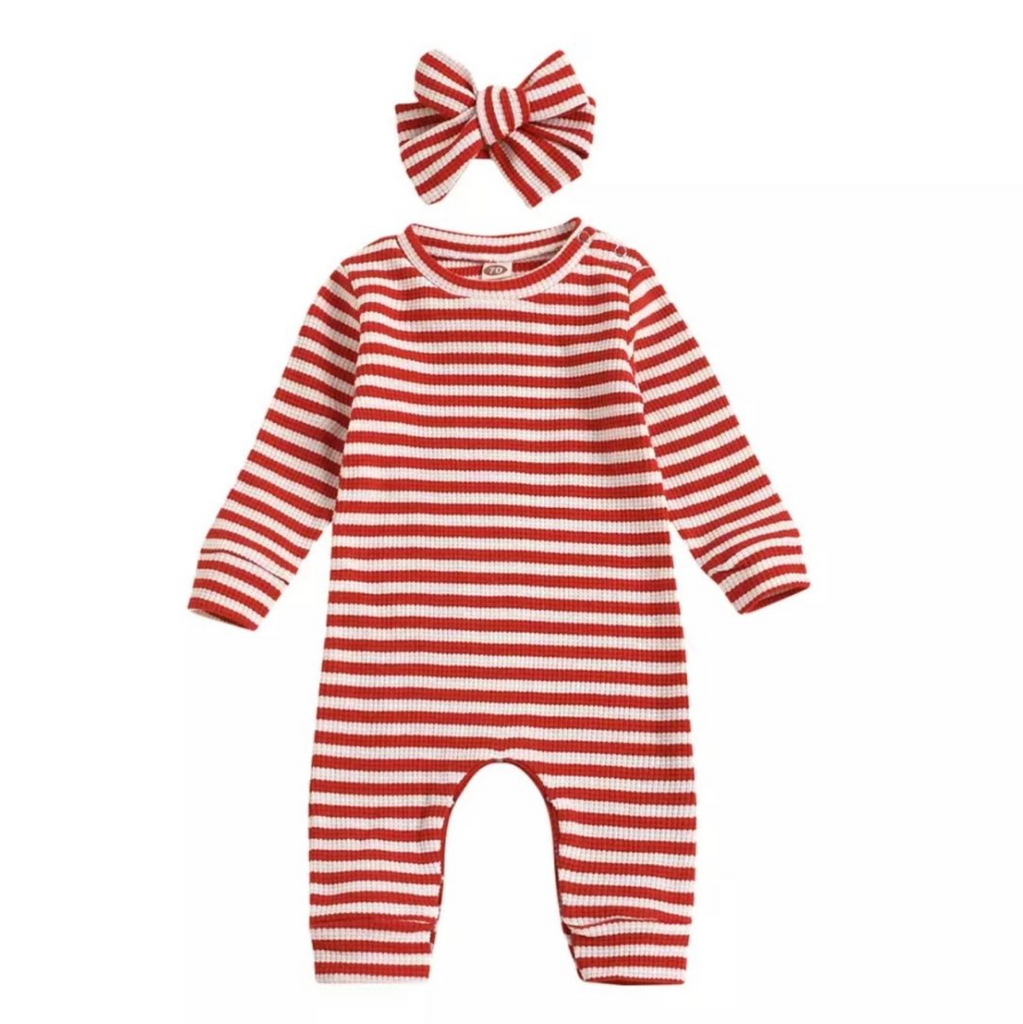 Tiny Trendsetters Romper Set | Red Stripes | Cute Kid's Stuff | $34