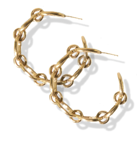 Ink + Alloy Audrey Chain Link Hoop | Brass | Earrings | $70