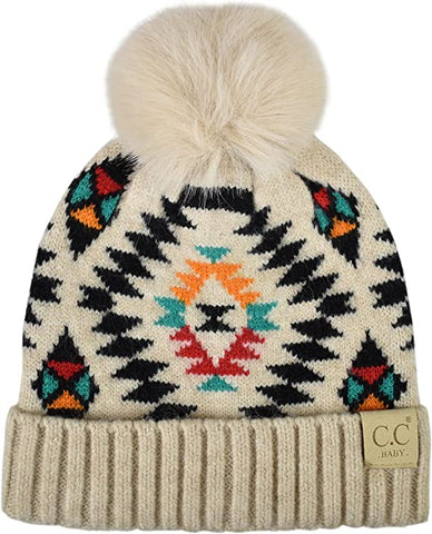 CC Hats Baby Aztec Pattern Hat | Beige | Hats | $22