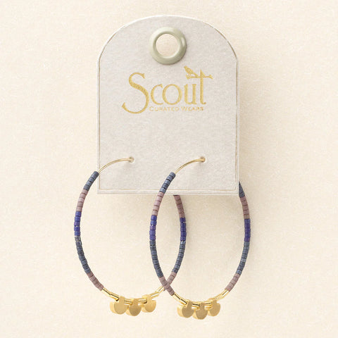 Scout Chromacolor Miyuki Large Hoop | Dark Multi/Gold | Earrings | $26