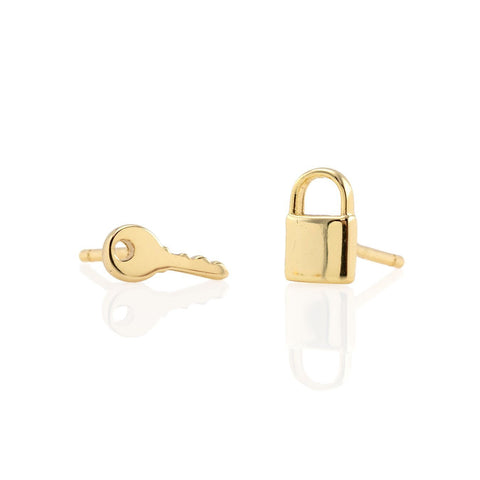 Kris Nations Stud | Lock & Key Gold | Earrings | $40