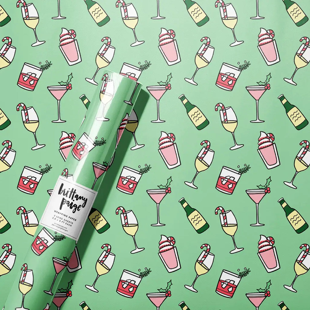 Brittany Paige Wrapping Paper | Cocktails | Gift Wrap | $18